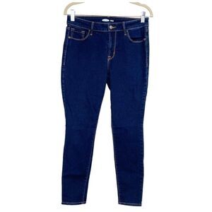 Old Navy Womens Blue Dark Wash Mid Rise Rockstar Super Skinny Jeans Size 8